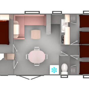 plan mobil-home 3 chambres